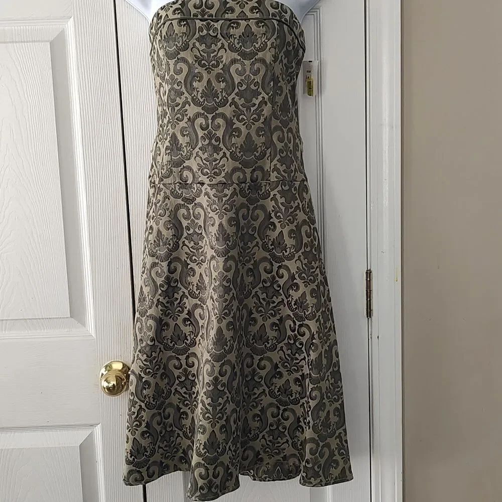 teeze me  strapless army green color dress formal prom graduation  Sz 5 NWT